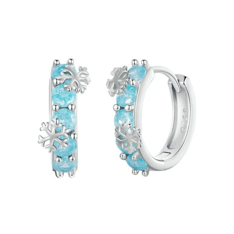 Boucles d'oreilles créoles en zircone plaqué platine Ice Flower