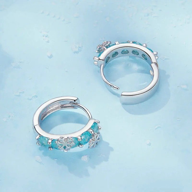 Boucles d'oreilles créoles en zircone plaqué platine Ice Flower