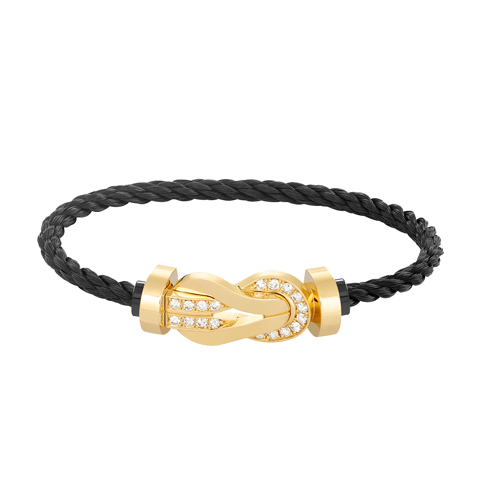 [Kincade Jewelrys]CHANCE LARGE 8 FIGURE BUCKLE HALF DIAMOND BRACELET GOLD
