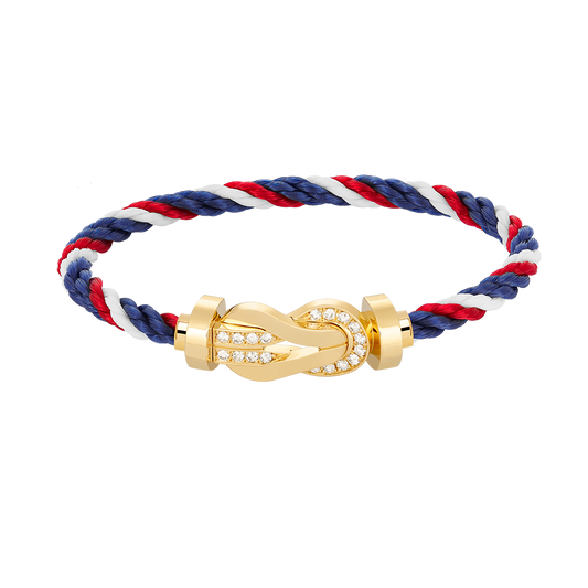 [Kincade Jewelrys]CHANCE LARGE 8 FIGURE BUCKLE HALF DIAMOND BRACELET GOLD