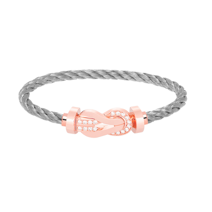 [Kincade Jewelrys]CHANCE LARGE 8 FIGURE BUCKLE HALF DIAMOND BRACELET ROSE GOLD