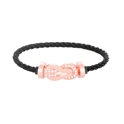 [Kincade Jewelrys]CHANCE LARGE 8 FIGURE BUCKLE HALF DIAMOND BRACELET ROSE GOLD