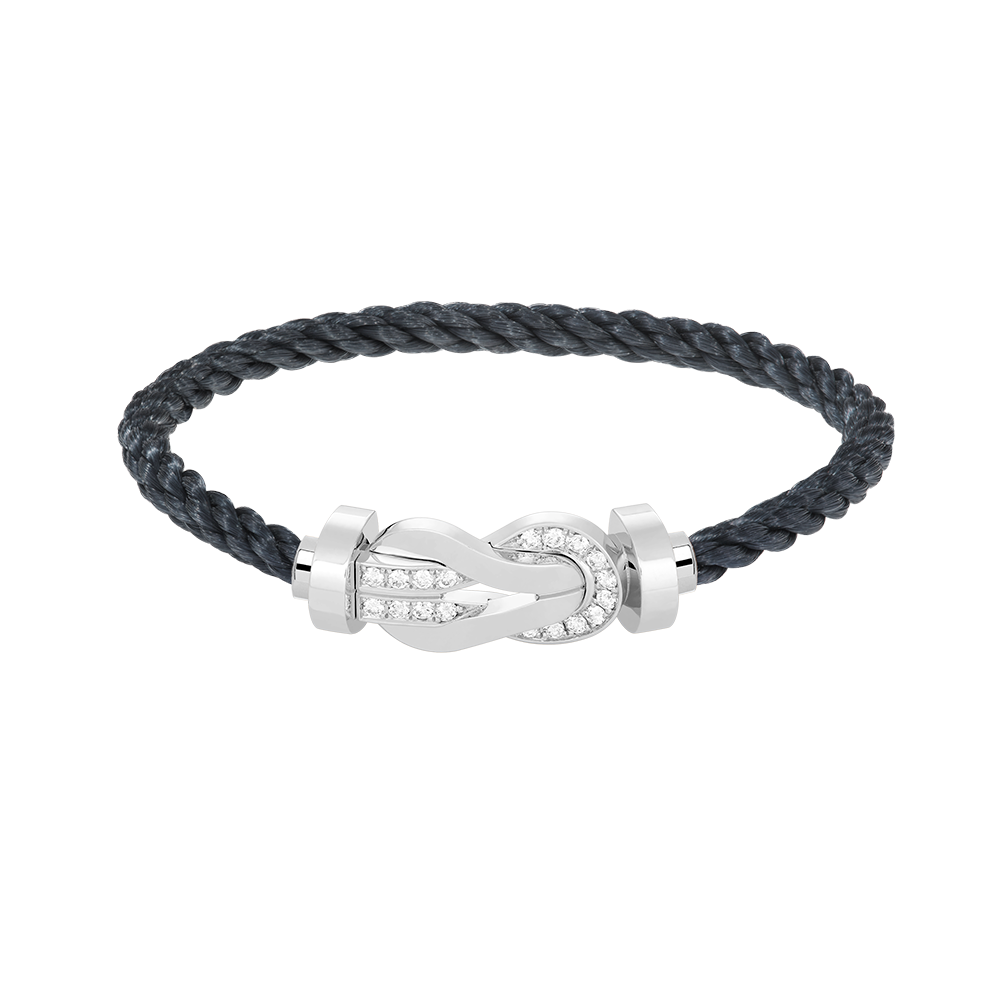 [Kincade Jewelrys]CHANCE LARGE 8 FIGURE BUCKLE HALF DIAMOND BRACELET SILVER