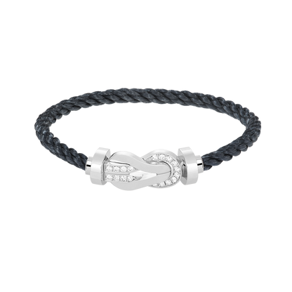 [Kincade Jewelrys]CHANCE LARGE 8 FIGURE BUCKLE HALF DIAMOND BRACELET SILVER