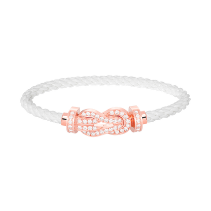 [Kincade Jewelrys]CHANCE LARGE 8 FIGURE BUCKLE FULL DIAMOND BRACELET ROSE GOLD