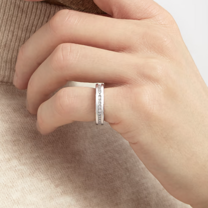 [Kincade Jewelrys]ZERO 1 ONE-BAND PAVED DIAMONDS ON THE SPIRAL RING