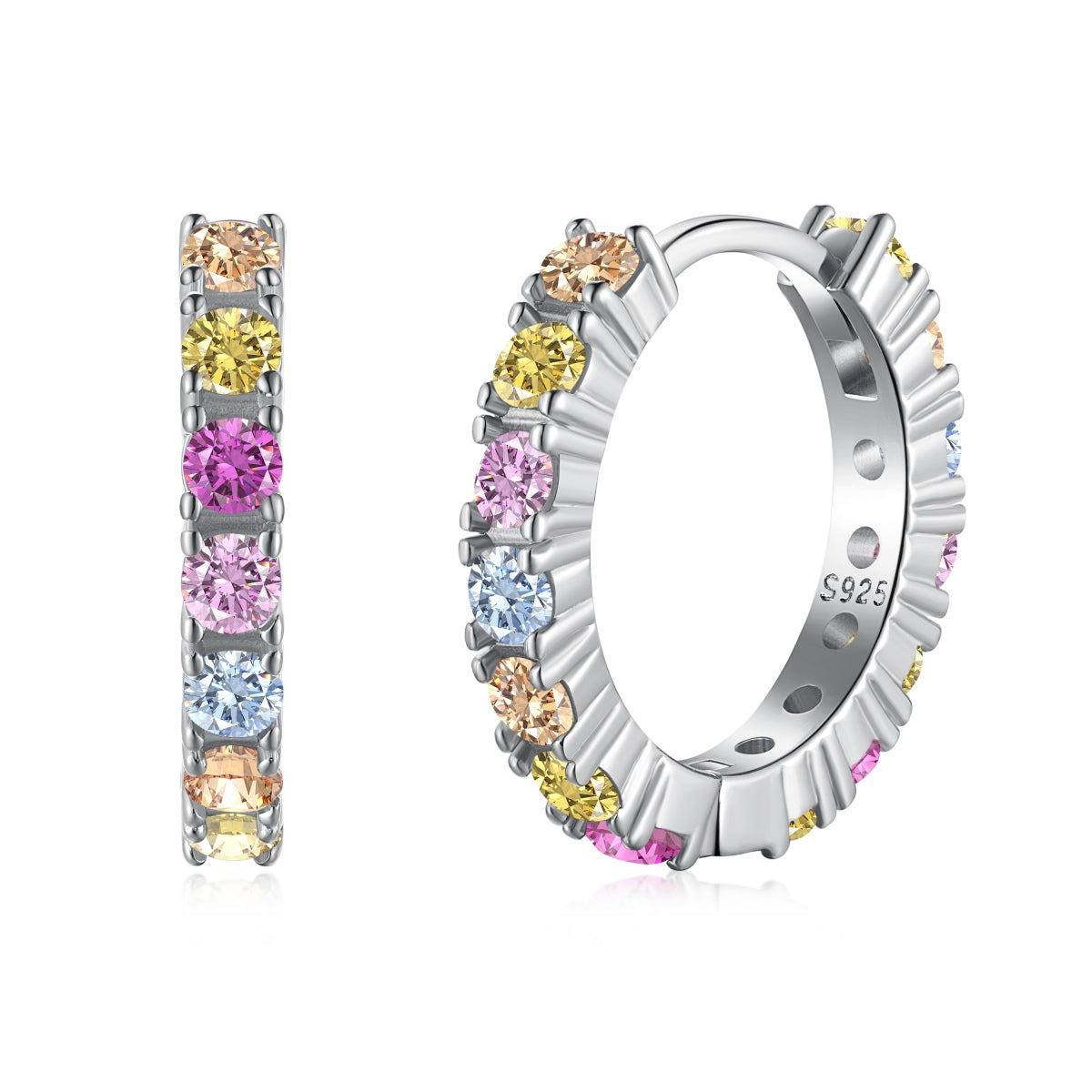 [Kincade Jewelrys]Radiant Colorful Round Cut Earrings