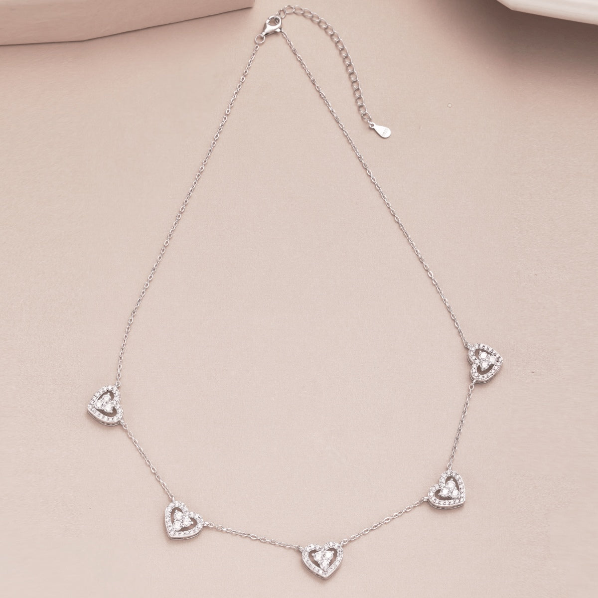 [Kincade Jewelrys]Sparkling Five Heart Necklace