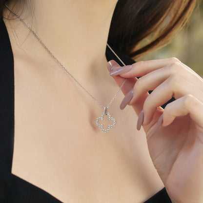 [Kincade Jewelrys]Four-Leaf Clover Hollow Design Exquisite Necklace