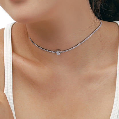 [Kincade Jewelrys]1.0 carat Unique Pear Cut Tennis Necklace