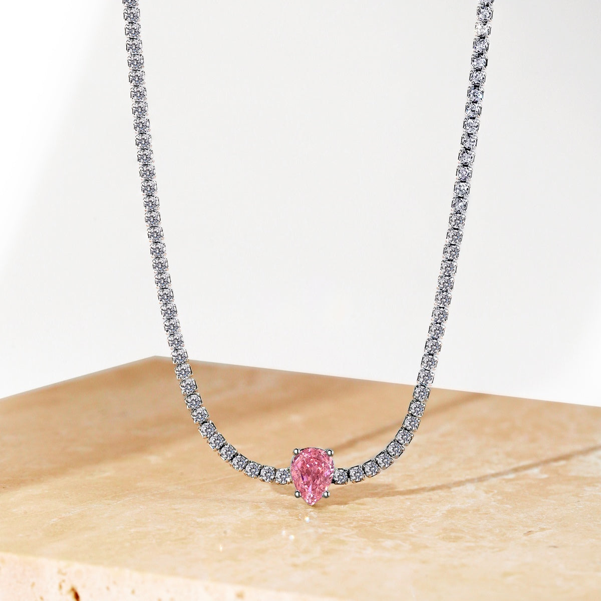 [Kincade Jewelrys]1.0 carat Unique Pear Cut Tennis Necklace