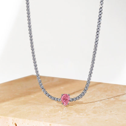 [Kincade Jewelrys]1.0 carat Unique Pear Cut Tennis Necklace