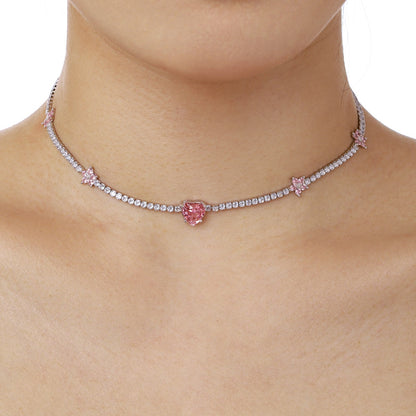 [Kincade Jewelrys] Collier éblouissant en forme de cœur rose