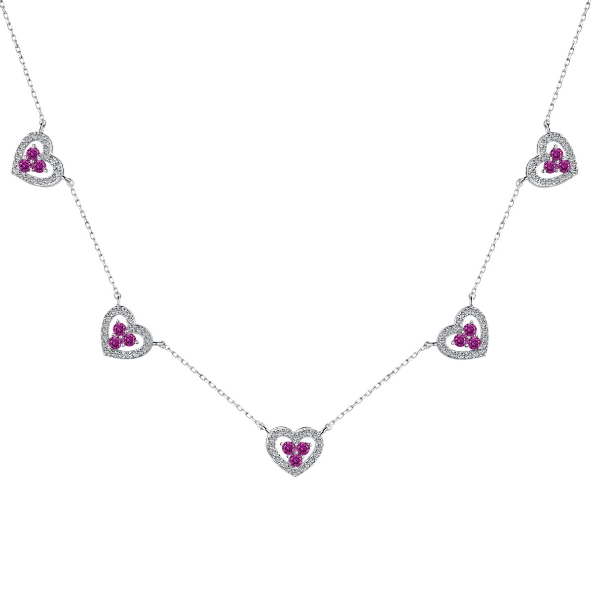 [Kincade Jewelrys]Sparkling Five Heart Necklace
