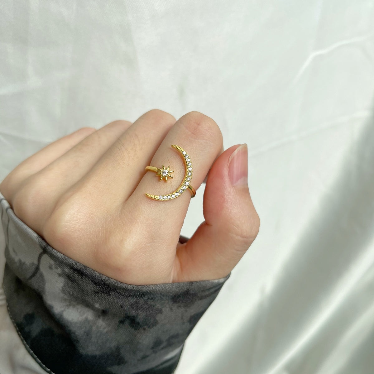 [Kincade Jewelrys]Eternity Moon & Star Ring