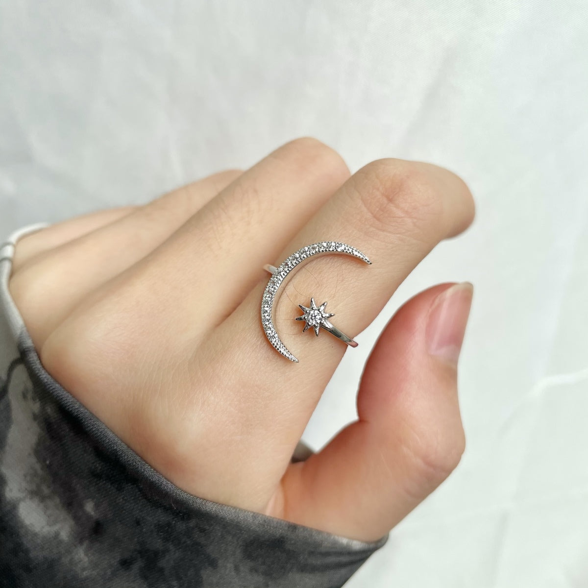 [Kincade Jewelrys]Eternity Moon & Star Ring