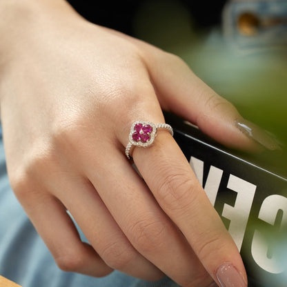 [Kincade Jewelrys]Four Leaf Clover Flower Design Ring