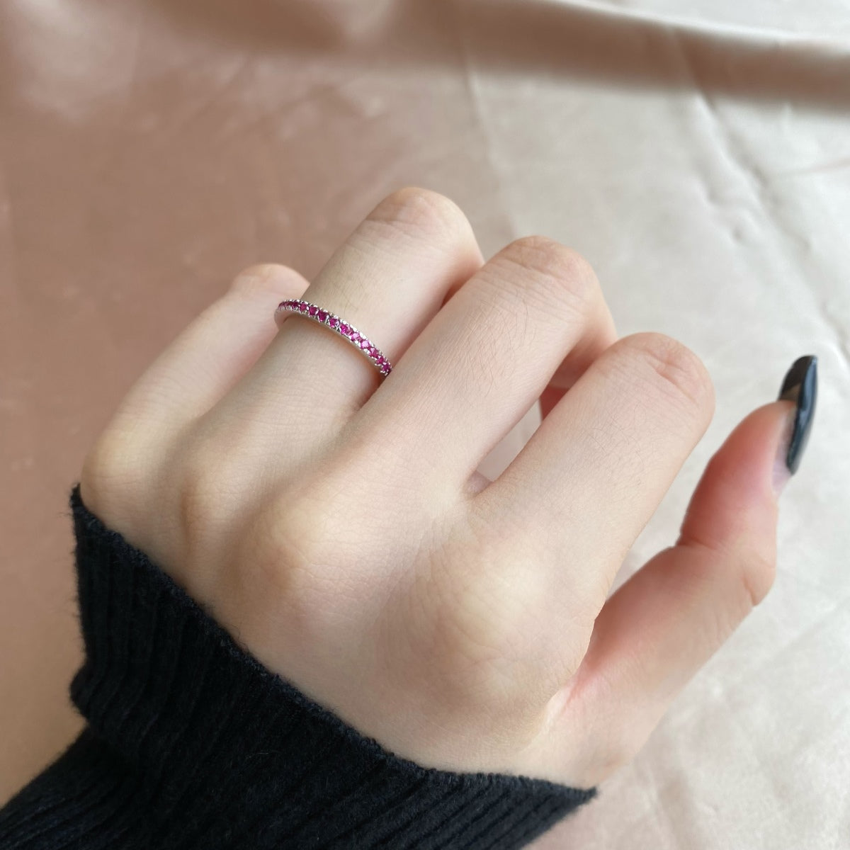 [Kincade Jewelrys]Delicate Sparkling Round Cut Daily Ring