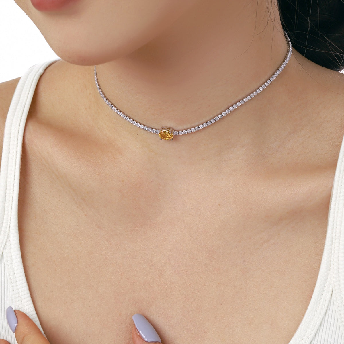 [Kincade Jewelrys] Collier taille ovale brillant de 1,0 carat