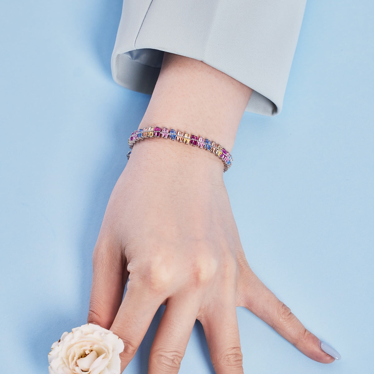 [Kincade Jewelrys]Sparkling Exquisite Multi Cut Party Bracelet