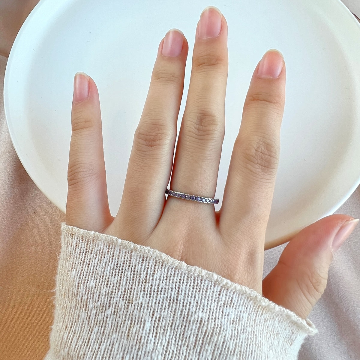 [Kincade Jewelrys]Delicate Sparkling Round Cut Daily Ring