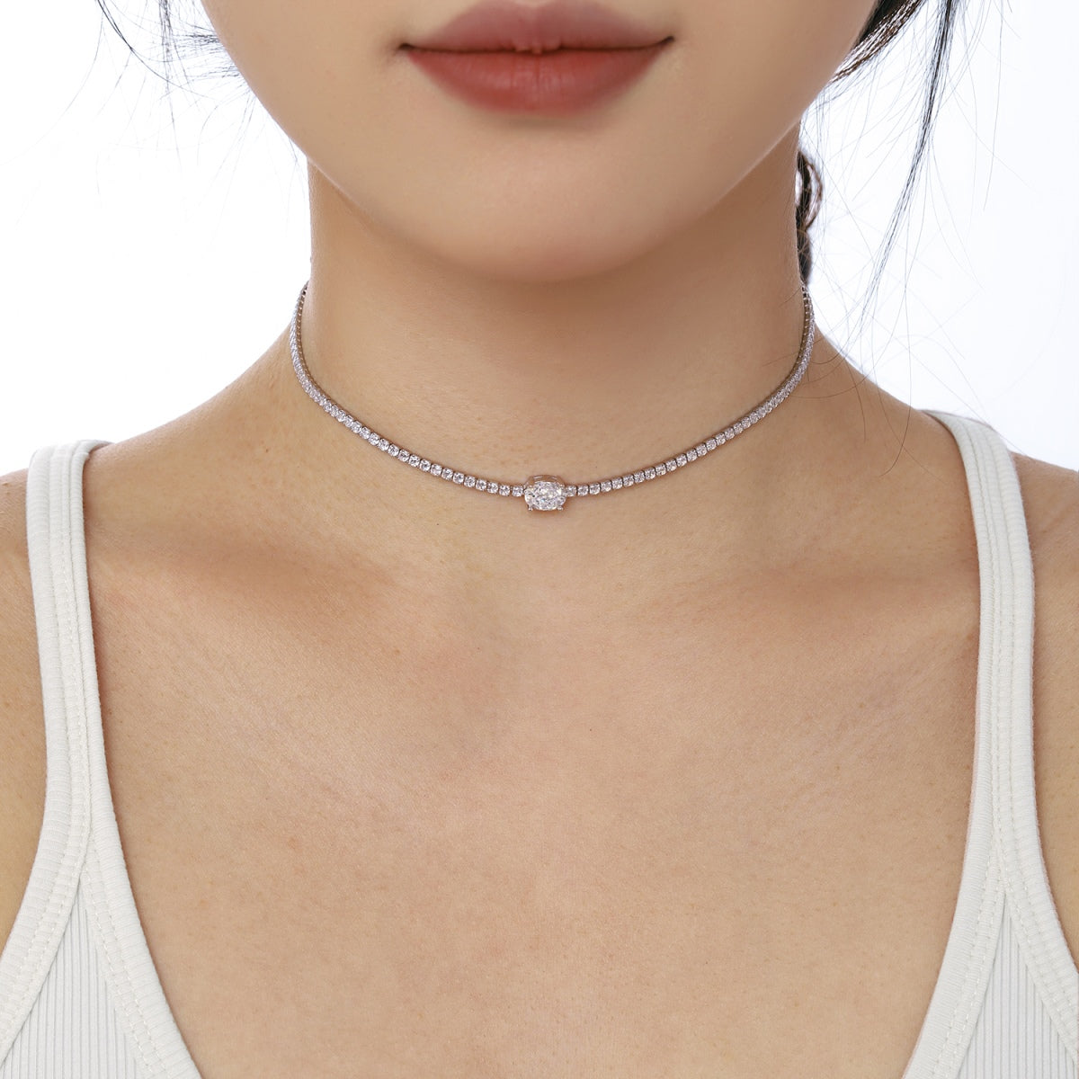 [Kincade Jewelrys] Collier taille ovale brillant de 1,0 carat