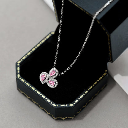 [Kincade Jewelrys]Elegant Flower Shape Pear Cut Necklace