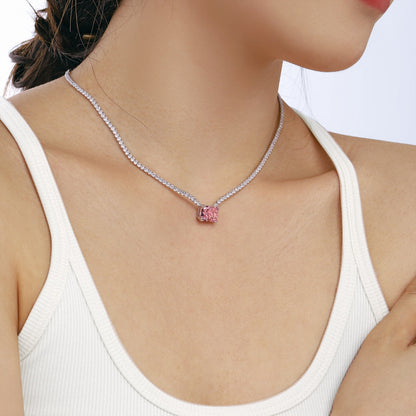 [Kincade Jewelrys]4.0 Carat Elegant Radiant Cut Necklace