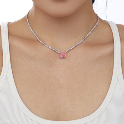 [Kincade Jewelrys]4.0 Carat Elegant Radiant Cut Necklace