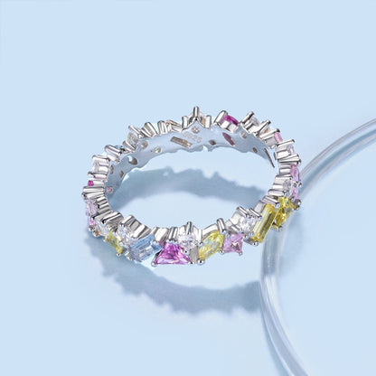 [Kincade Jewelrys]Dazzling Polychromatic Multi cut Daily Ring