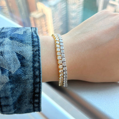 [Kincade Jewelrys]Sparkling Radiant Princess Cut Tennis Bracelet