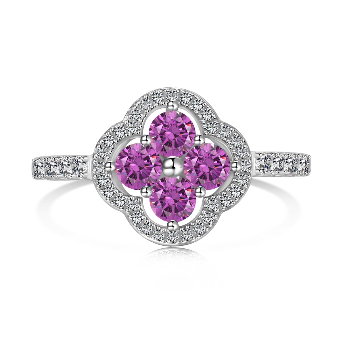 [Kincade Jewelrys]Four Leaf Clover Flower Design Ring