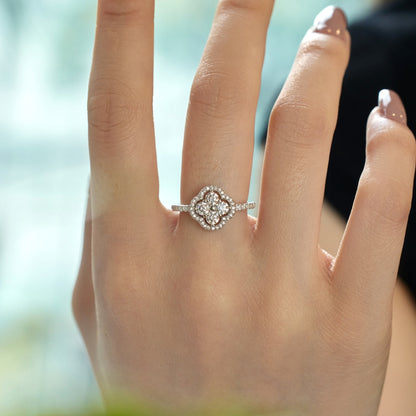 [Kincade Jewelrys]Four Leaf Clover Flower Design Ring
