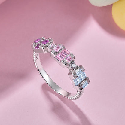 [Kincade Jewelrys]Unique Colorful Emerald Cut Party Ring