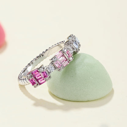 [Kincade Jewelrys]Unique Colorful Emerald Cut Party Ring