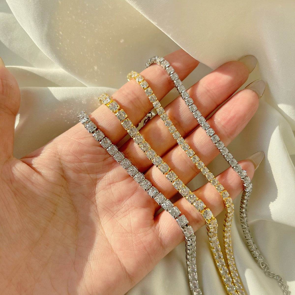 [Kincade Jewelrys]Sparkling Radiant Princess Cut Tennis Bracelet