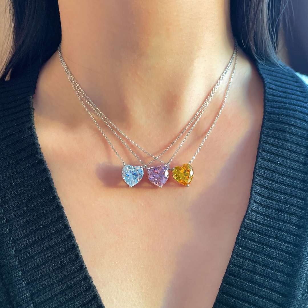 [Kincade Jewelrys]6.0 carat Radiant Heart Shape Necklace