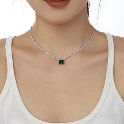[Kincade Jewelrys]4.0 Carat Elegant Radiant Cut Necklace