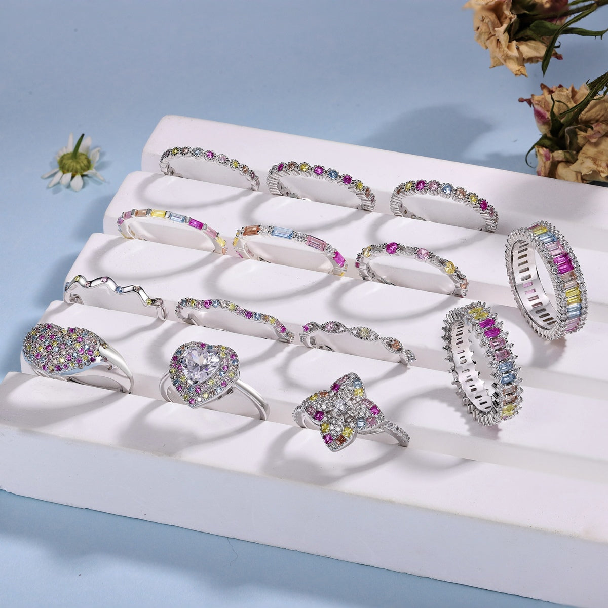 [Kincade Jewelrys]Dainty Kaleidoscopic Emerald Cut Daily Ring