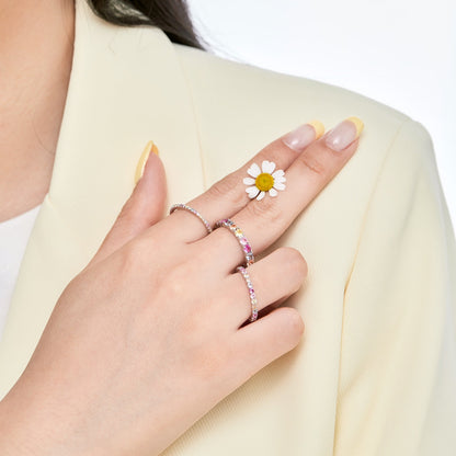 [Kincade Jewelrys]Dazzling Lustrous Round Cut Tennis Ring