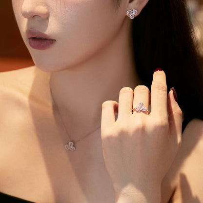 [Kincade Jewelrys]Ornate Flower Shape Pear Cut Lover Earrings