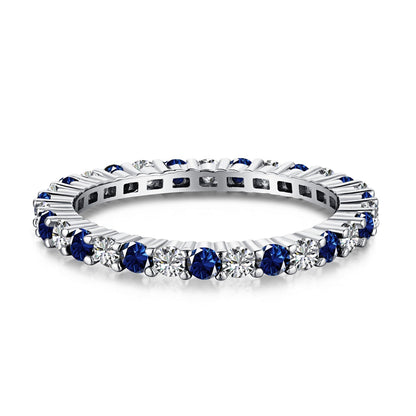 [Kincade Jewelrys]Exquisite Colorful Round Cut Tennis Ring