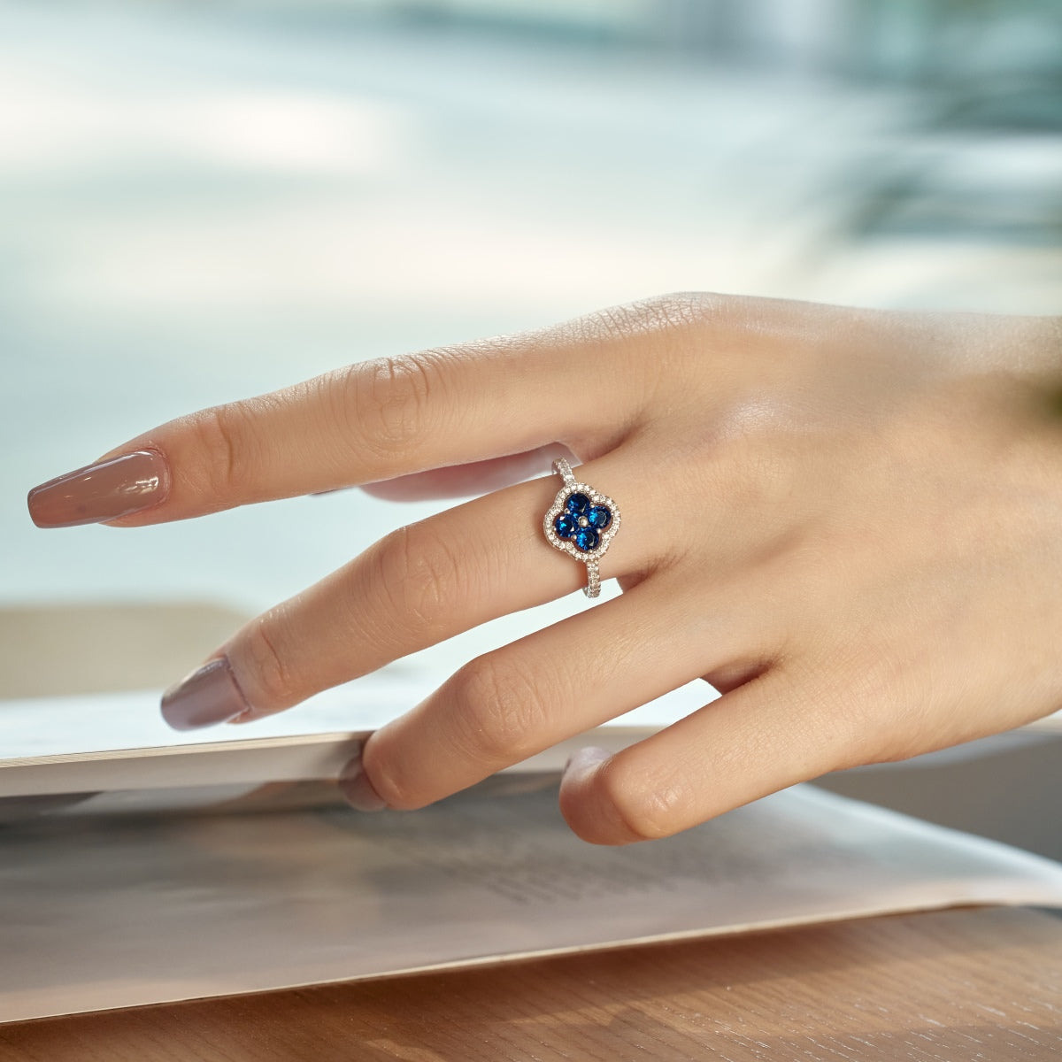 [Kincade Jewelrys]Four Leaf Clover Flower Design Ring