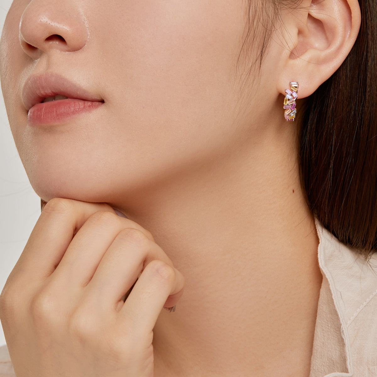 [Kincade Jewelrys]Dazzling Colorful Emerald Cut Daily Earrings