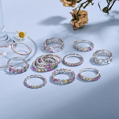 [Kincade Jewelrys]Dazzling Lustrous Round Cut Tennis Ring