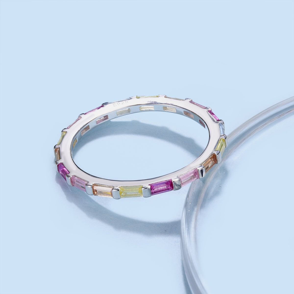 [Kincade Jewelrys]Exquisite Multicolored Emerald Cut Daily Ring