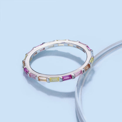 [Kincade Jewelrys]Exquisite Multicolored Emerald Cut Daily Ring