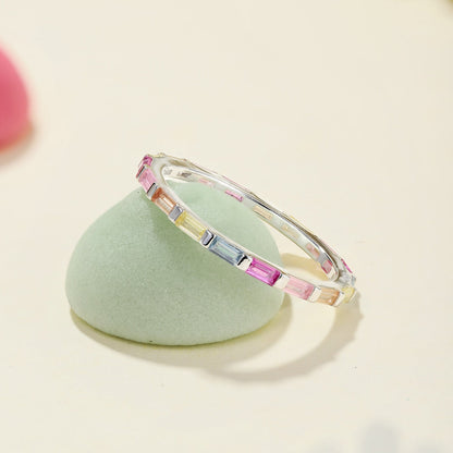 [Kincade Jewelrys]Exquisite Multicolored Emerald Cut Daily Ring