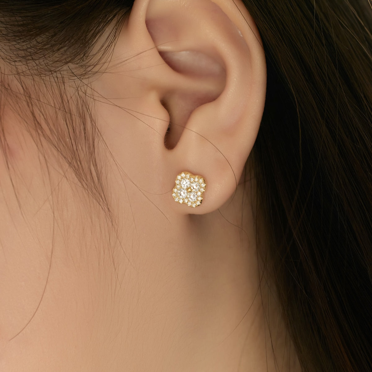 [Kincade Jewelrys]Four-Leaf Clover Flower Shaped Earrings