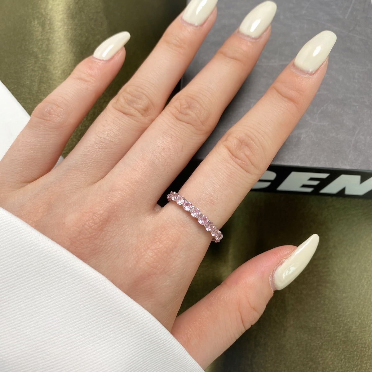 [Kincade Jewelrys]Sparkling Round Cut Tennis Ring
